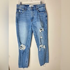 Abercrombie & Fitch The Boyfriend Mid Rise Jeans Size 29 / 8R Distressed
